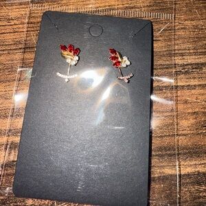 Elegant Red and Gold Earrings